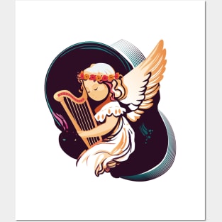 Heavenly Harpist Posters and Art